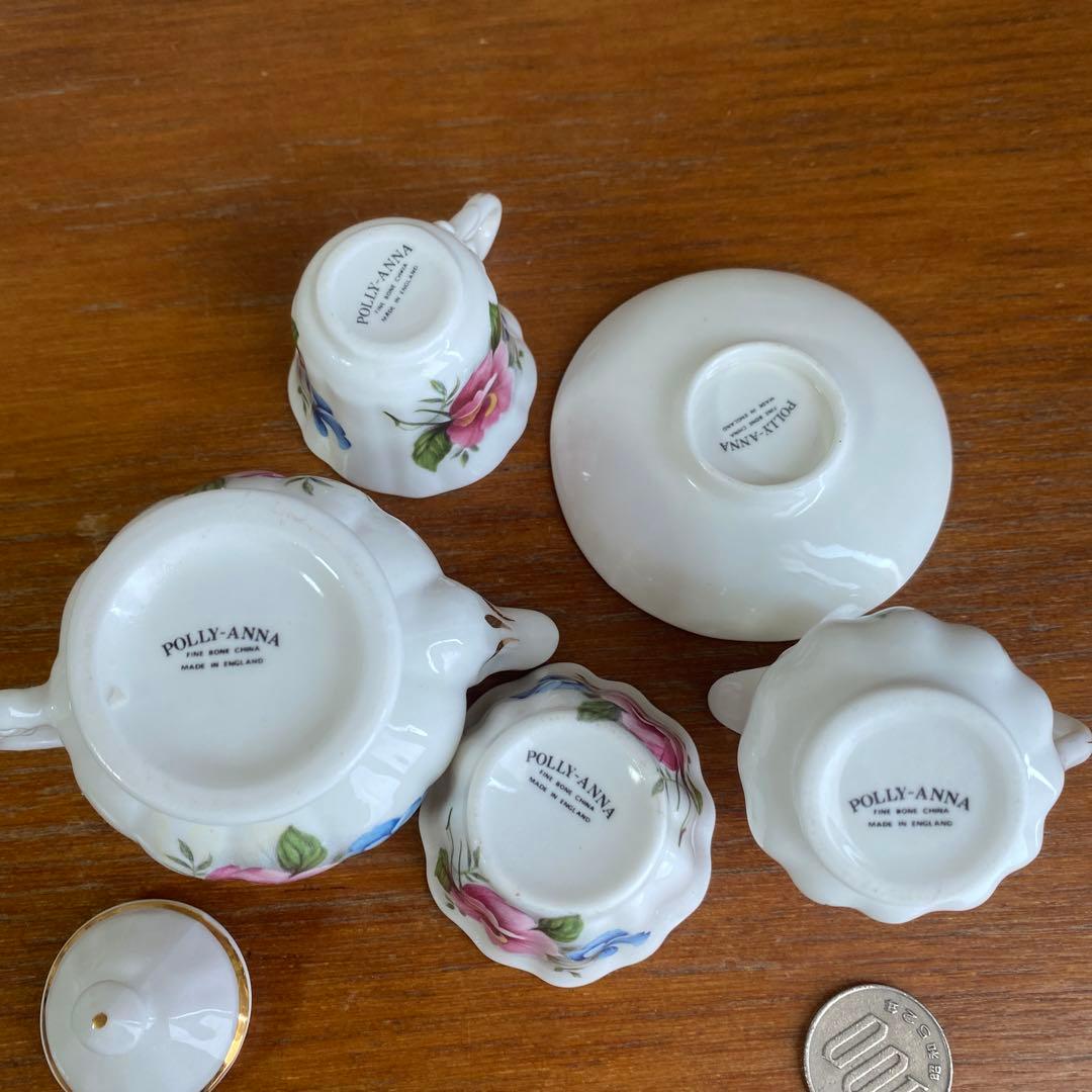 英国製　ポーリーアンナ　ミニチュア　ティーセット