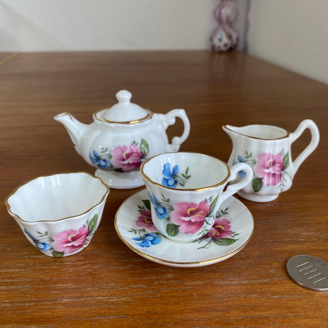 英国製　ポーリーアンナ　ミニチュア　ティーセット