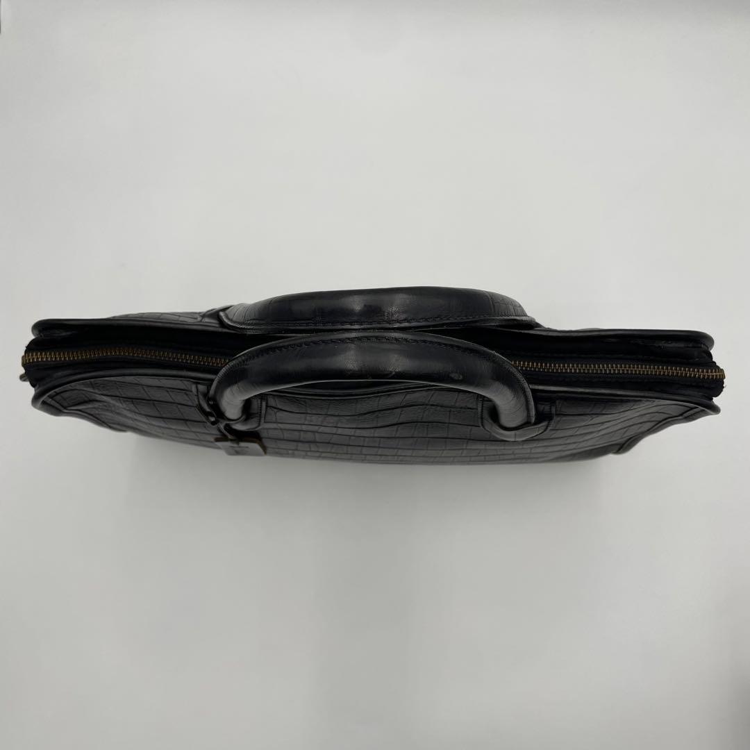 やま様 美品✨フェリージ　ブリーフケース　ビジネス　クロコダイル