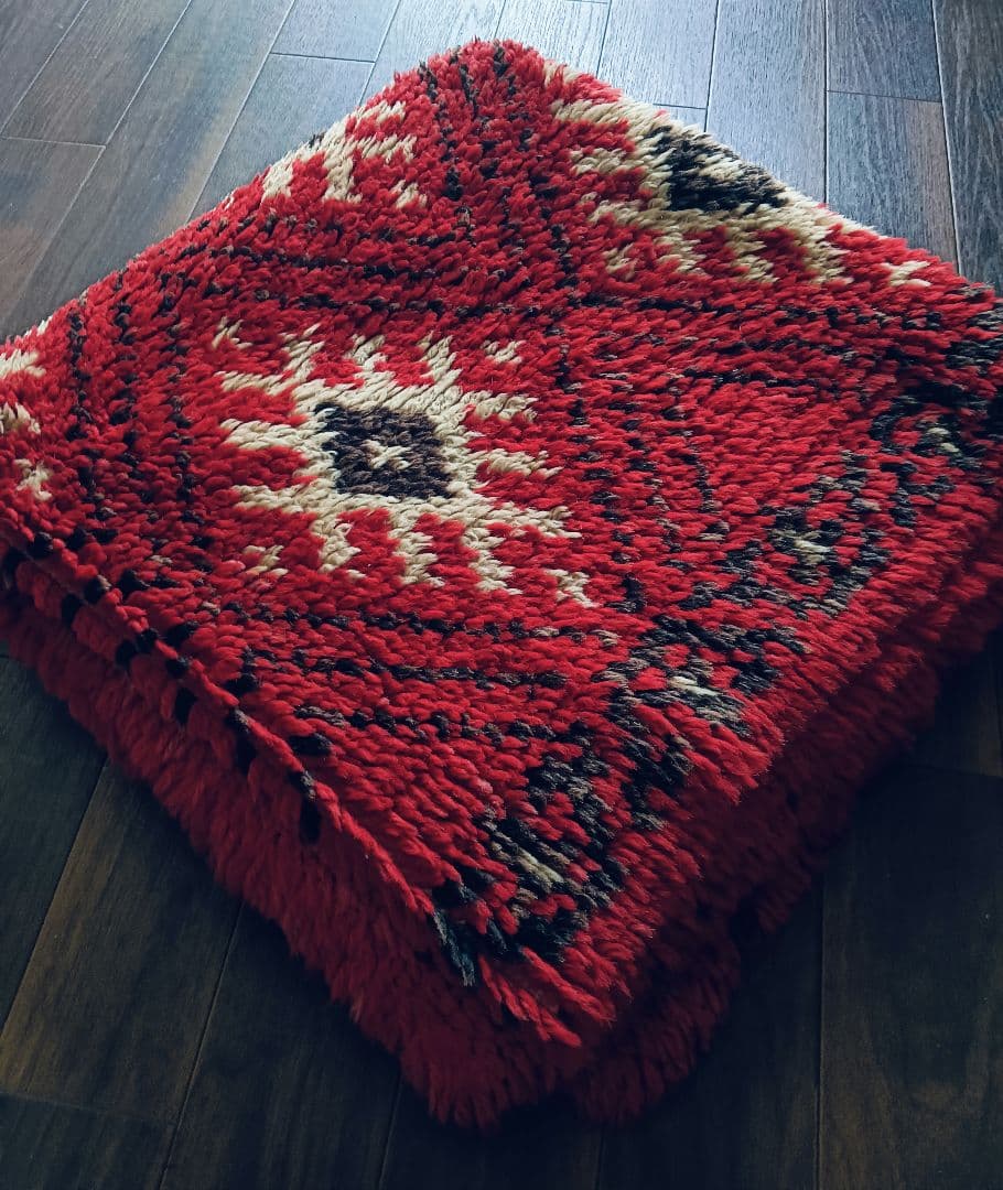 冬用　長毛のブルガリビンテージラグ♪上質ウール　アフガニスタン　トルクメン