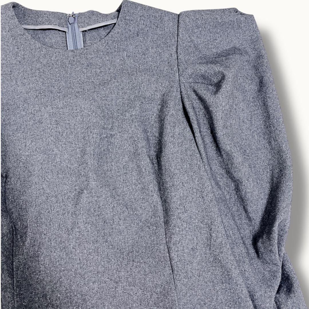 【専用】とんがりトップス　グレー　パフスリーブ　長袖 サイズ2