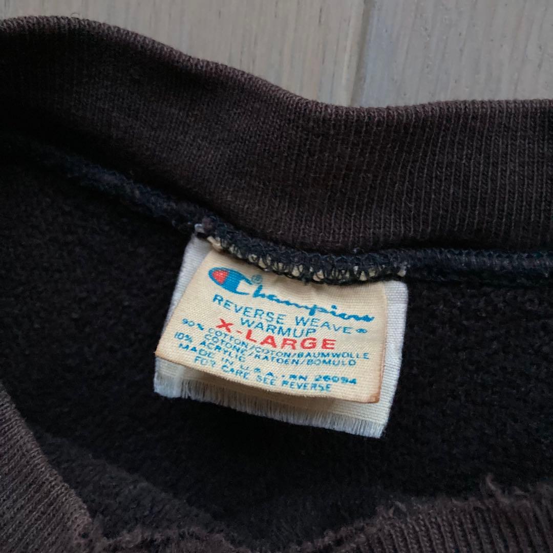 極美フェード 80s USA製 champion ブラックブラウン リバース