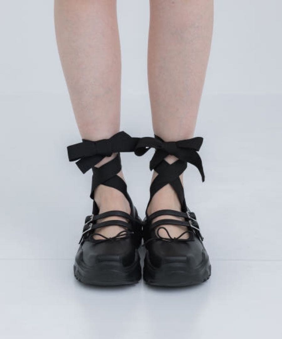 AKIKO AOKI Giselle-faux leather BK×BK 36