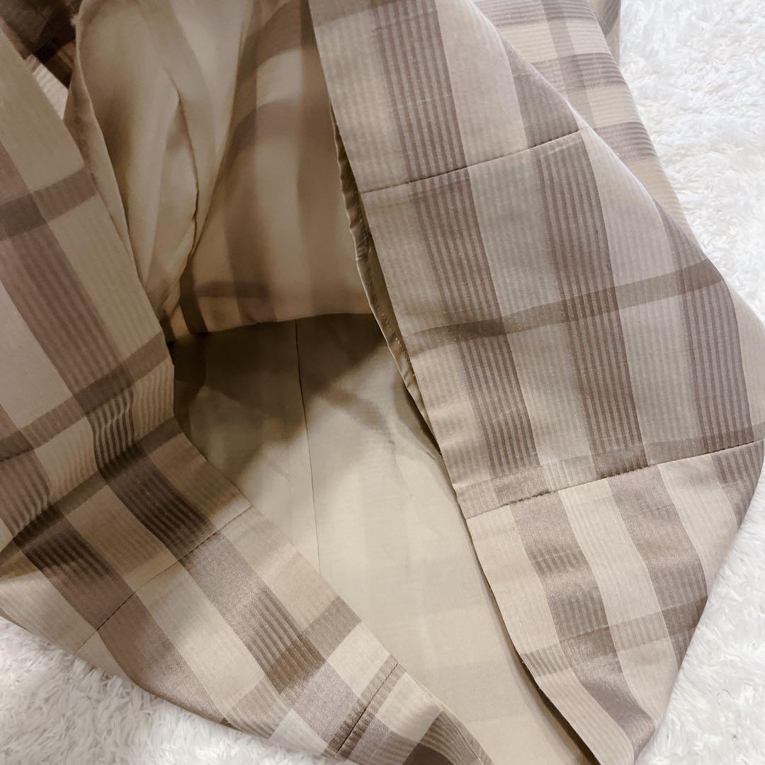 バーバリーロンドン 半袖 ベルト ノバチェック ワンピース シルク混 38