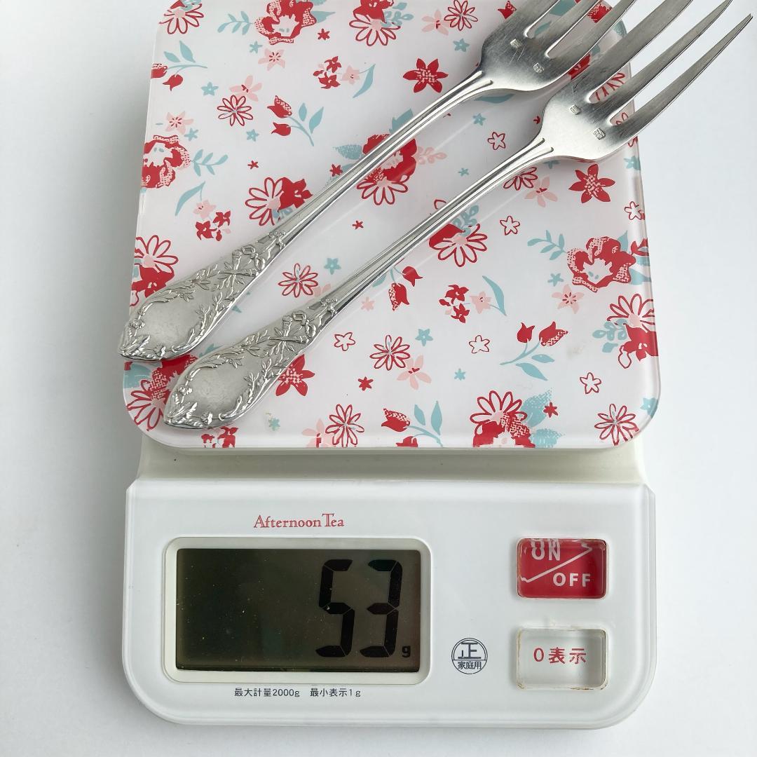 【専用出品】フランスアンティーク＊リボン＆トーチ デザートフォーク 4本