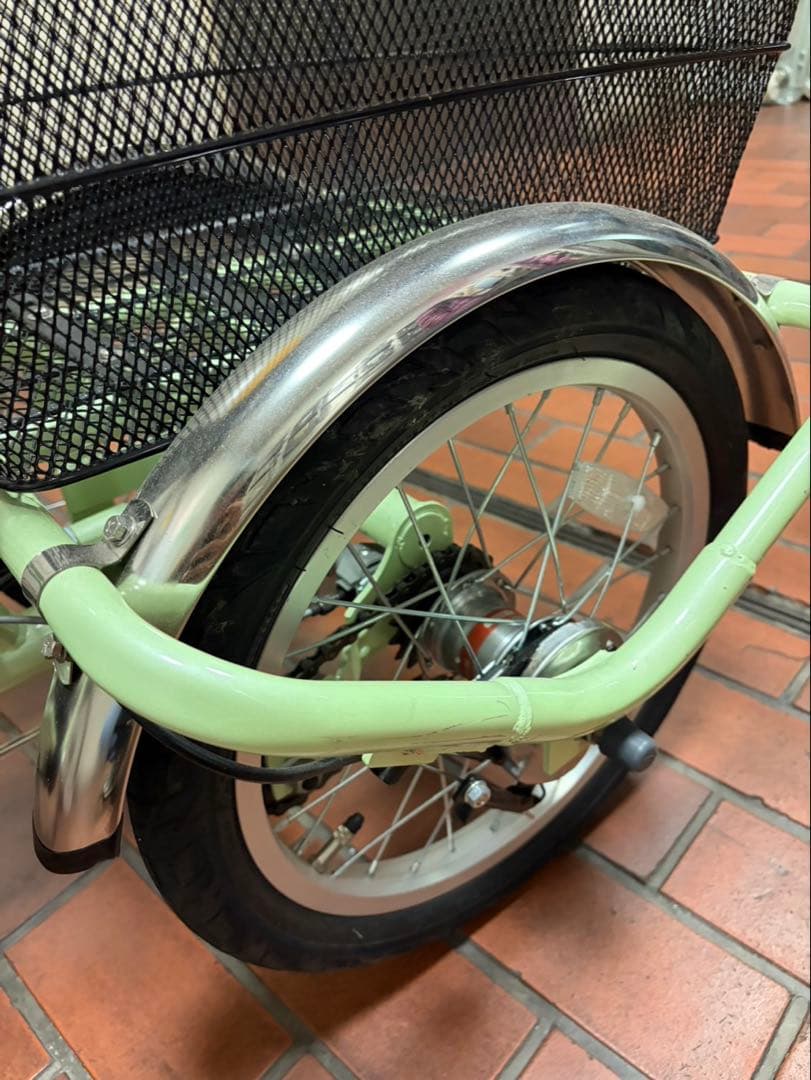 最終お値下げ‼️美品❗️電動アシスト三輪車 ミントグリーン 直接受け渡しのみです❗️
