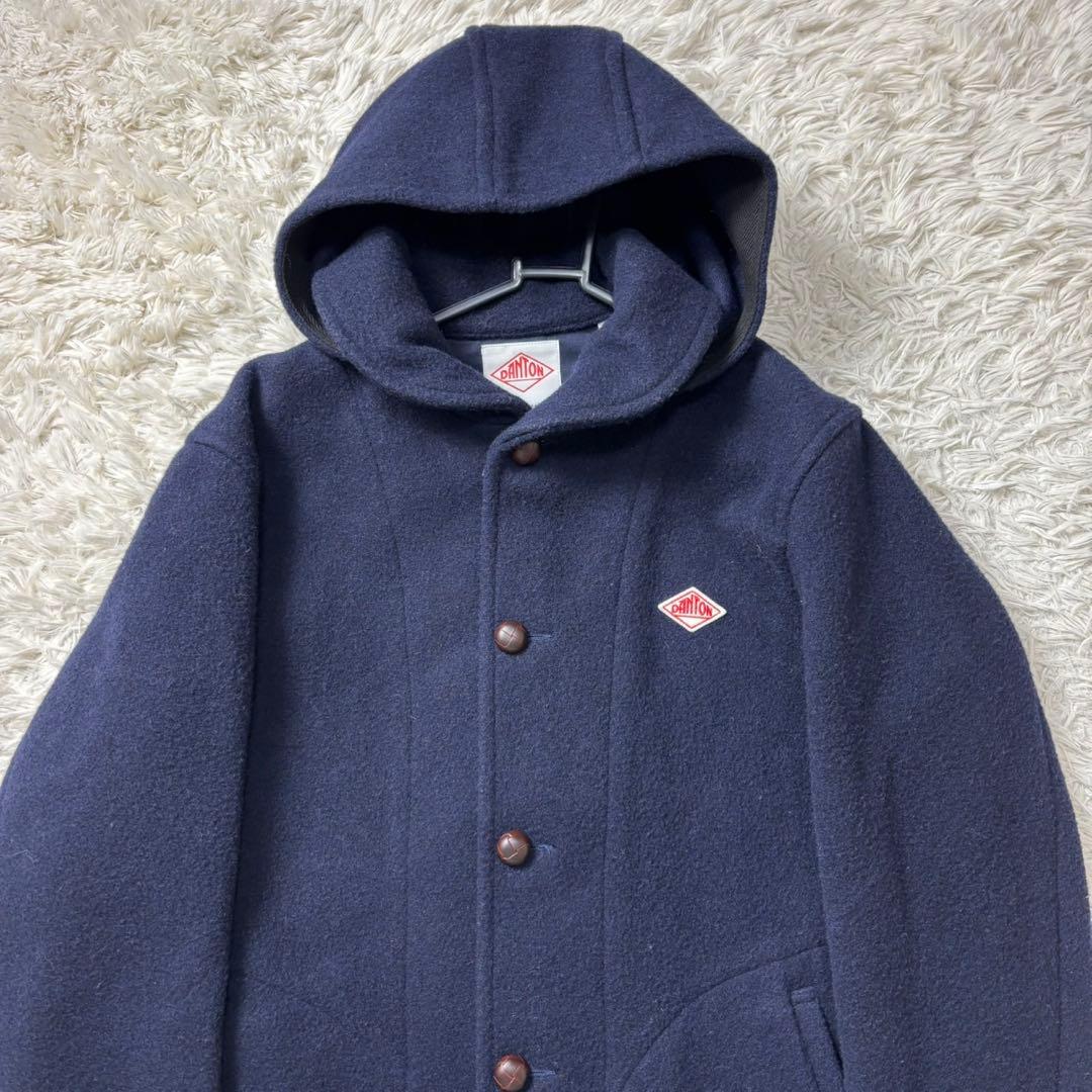 希少2XL　ダントン　ウールモッサコート　ロング丈　44　くるみボタン