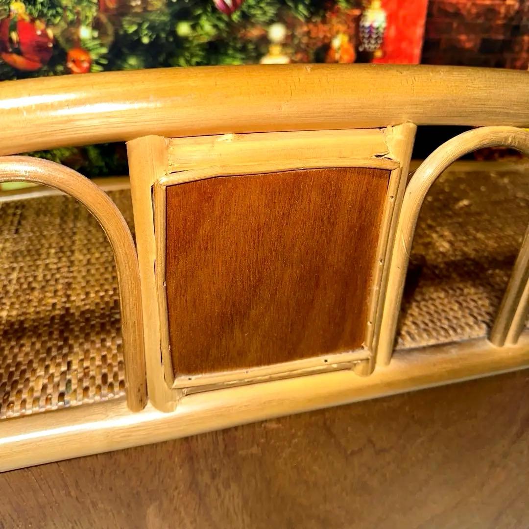 【即決】高価ラタン製　ベンチ型チェスト　収納付きレトロベンチ 安定感抜群〇