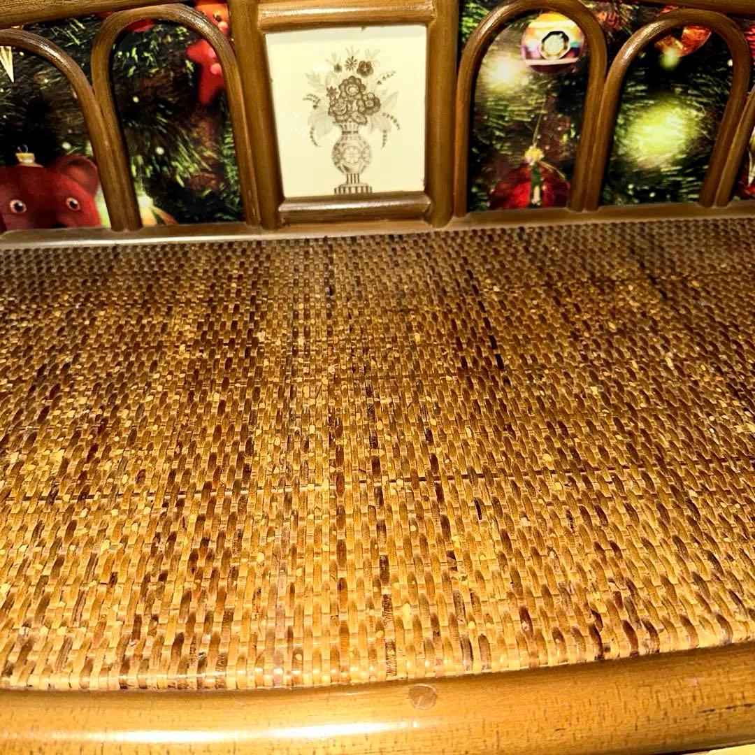 【即決】高価ラタン製　ベンチ型チェスト　収納付きレトロベンチ 安定感抜群〇