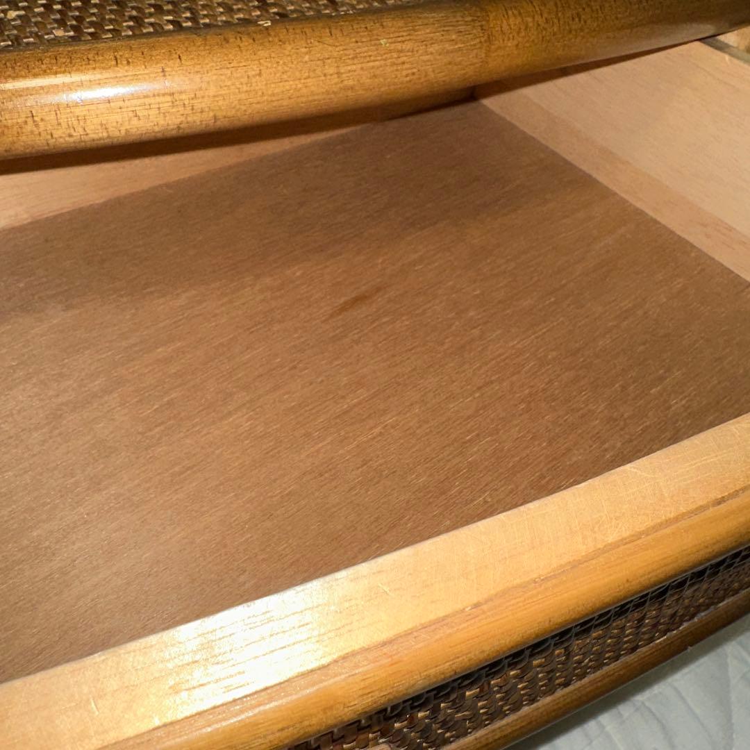 【即決】高価ラタン製　ベンチ型チェスト　収納付きレトロベンチ 安定感抜群〇