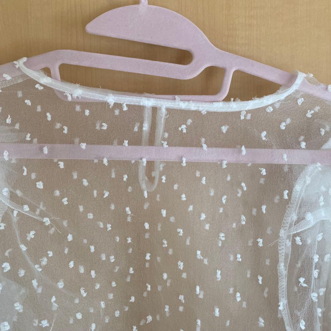 新品bibiy. CAMILLE SHEER TOP ホワイトチュールトップス