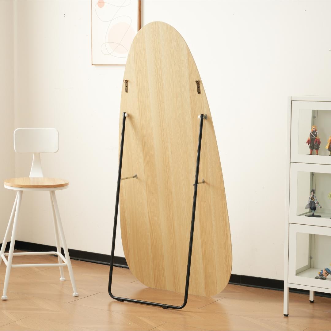 全身鏡 水滴 姿見鏡 木目調 スタンドミラー 壁掛け 150*70CM 飛散防止