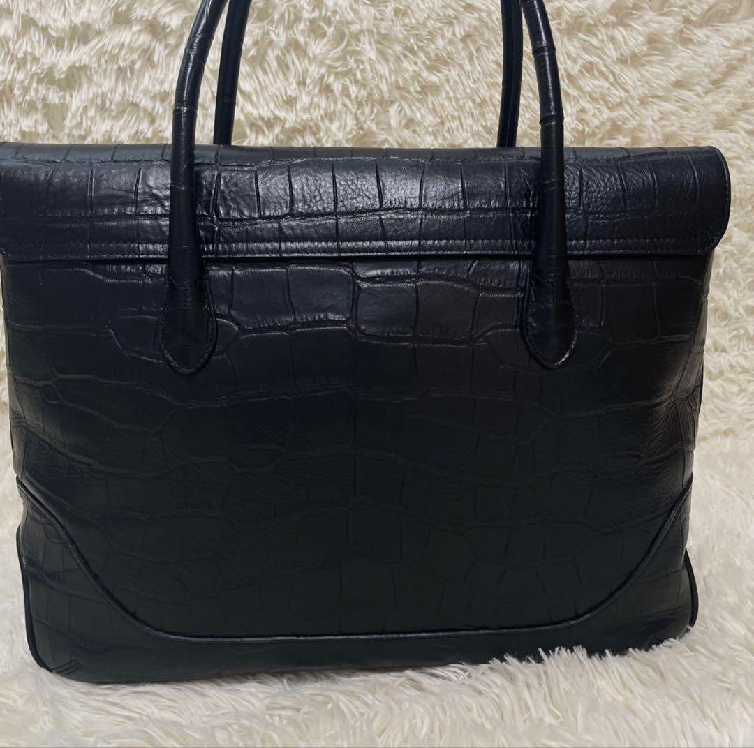 【美品】ペッレモルビダ メイデンボヤージュ クロコ フラップトートバッグ