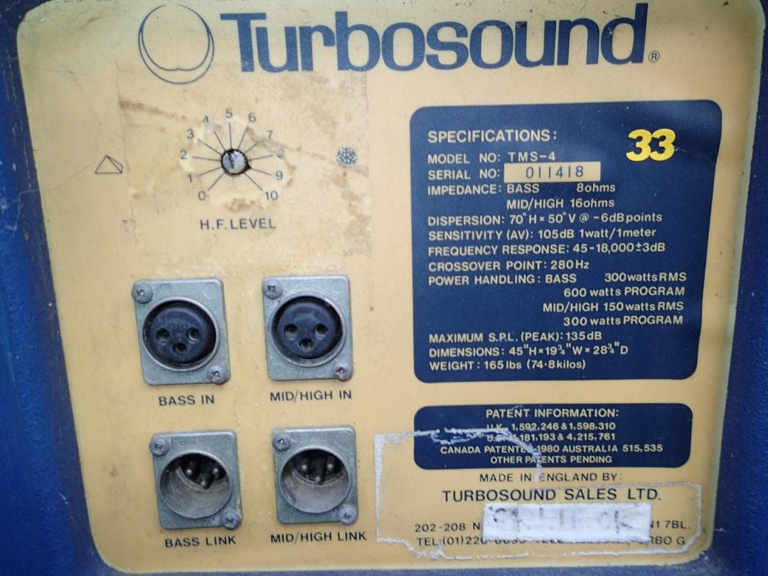 王*子様 hf250405-007Z TurboSound TMS-4 PA 破