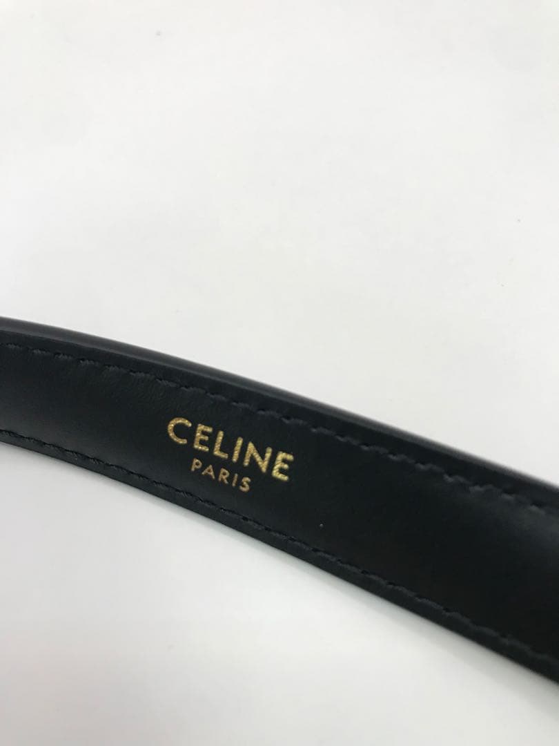 セリーヌ ベルト トリオンフ ゴールド金具 黒サイズ80 レザー保存袋