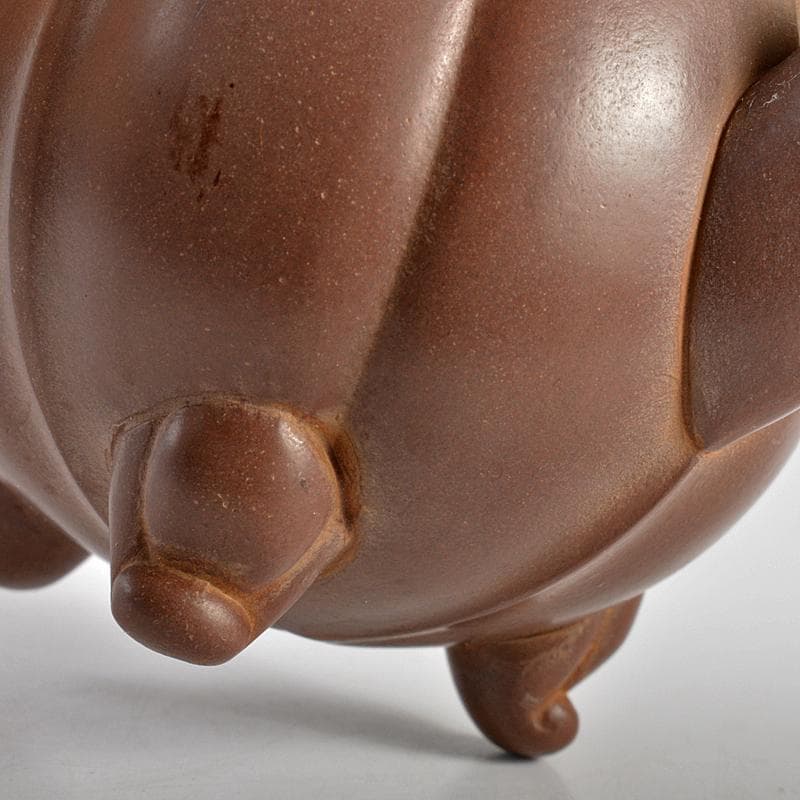 中国　紫砂　朱泥　花形　蝶摘　急須　茶壷　在銘　M　R5878