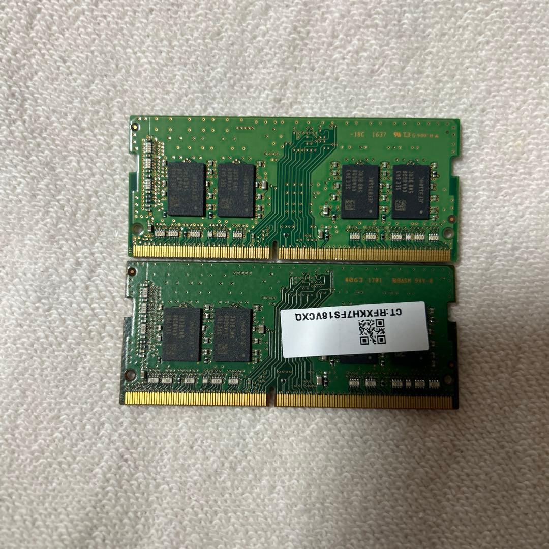 SAMSUNGノートpc用メモリ8GB 1Rx8 PC4-2400T 2枚セット