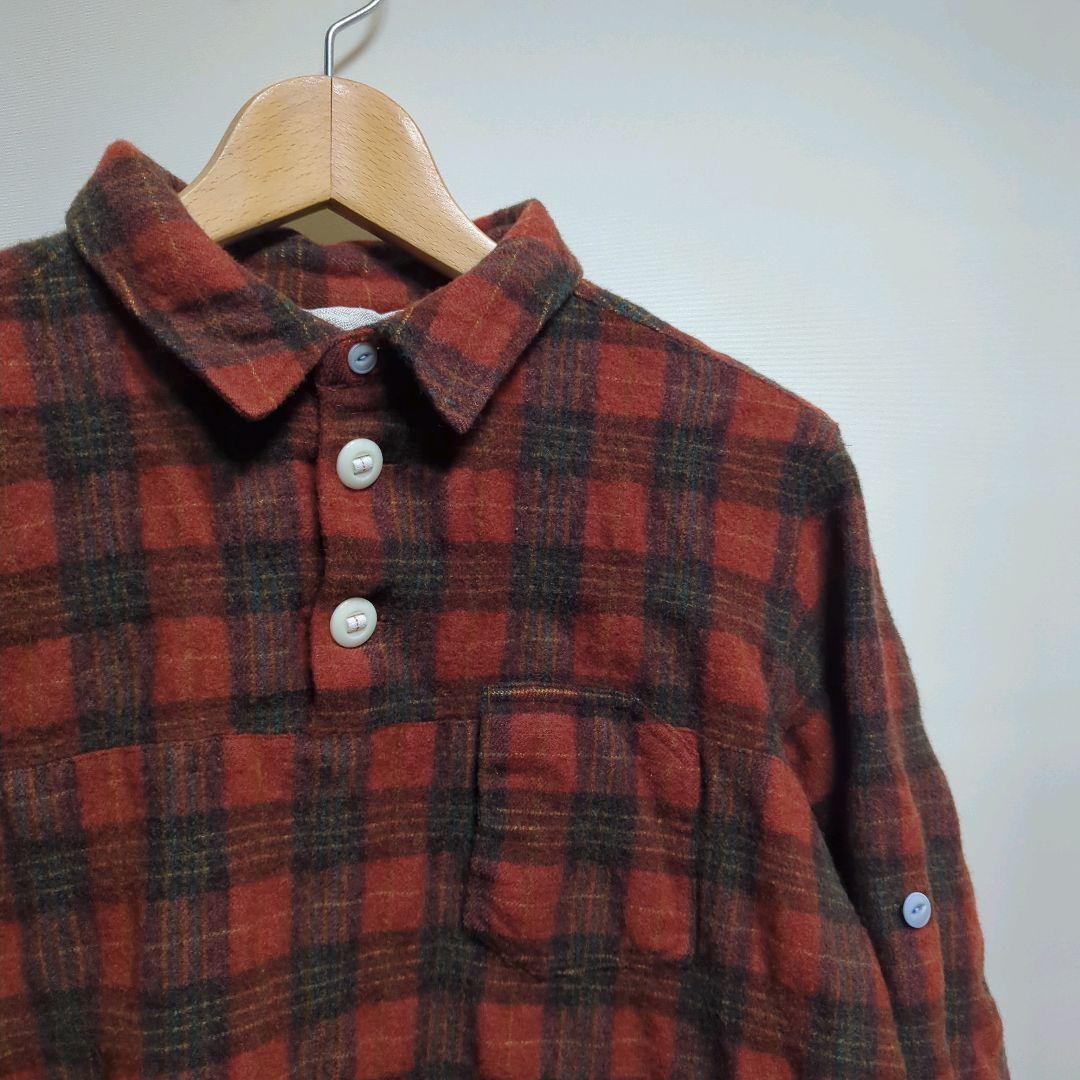 ★日本製 快晴堂 Yama Aruki チェック プルオーバー シャツ