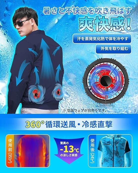空調作業服用 ファンバッテリーセット【12V高出力＆30000mAh大容量】