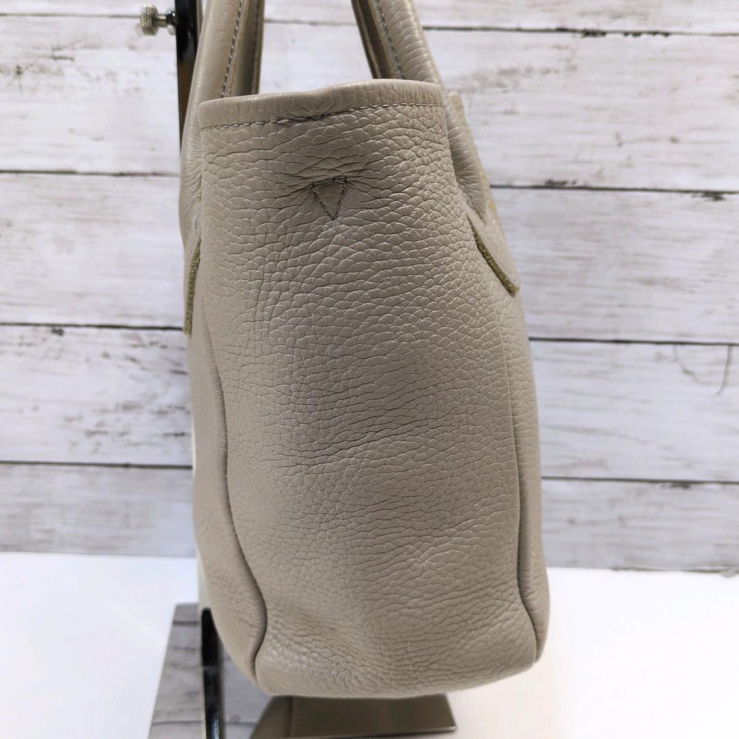 ヤングアンドオルセン プチレザートート ショルダーバッグ グレージュ 2way