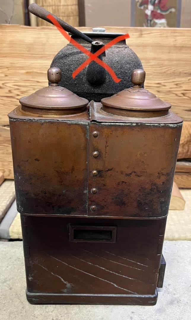 長火鉢、銅燗炉セット