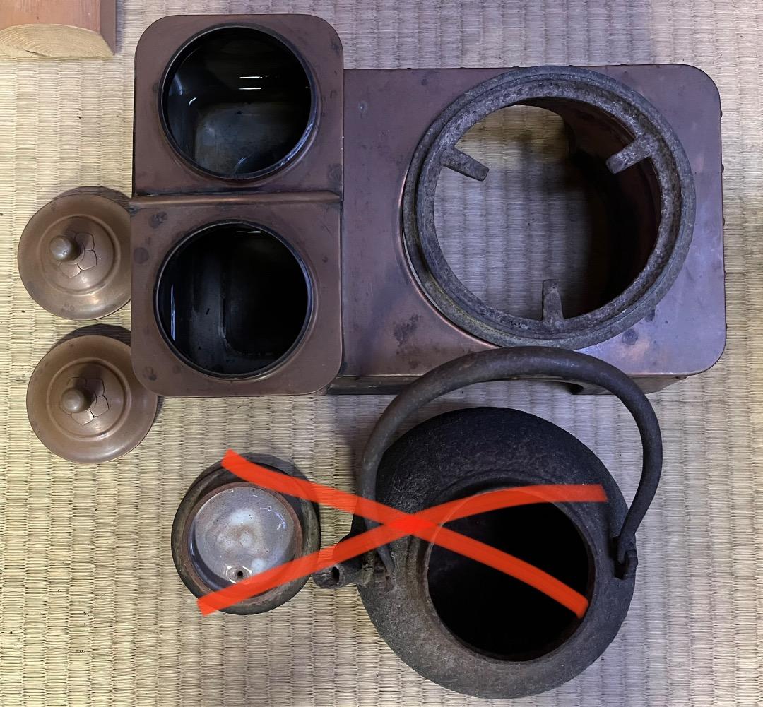 長火鉢、銅燗炉セット