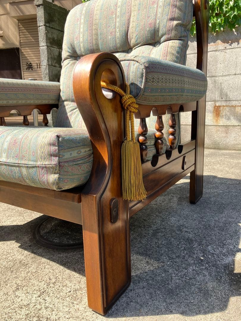 直接引き取り可！オールドカリモク ソファ 1人がけ チェア レトロ家具