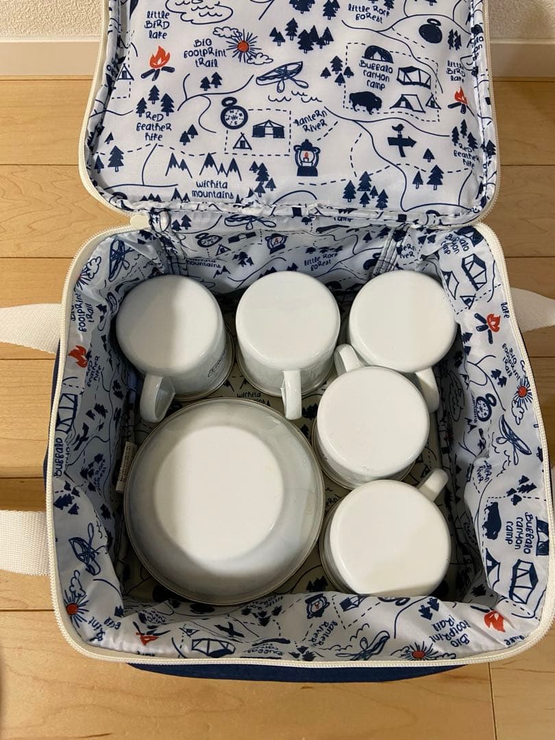 コールマン Coleman 食器セット エナメル 5人分セット 収納ケース付