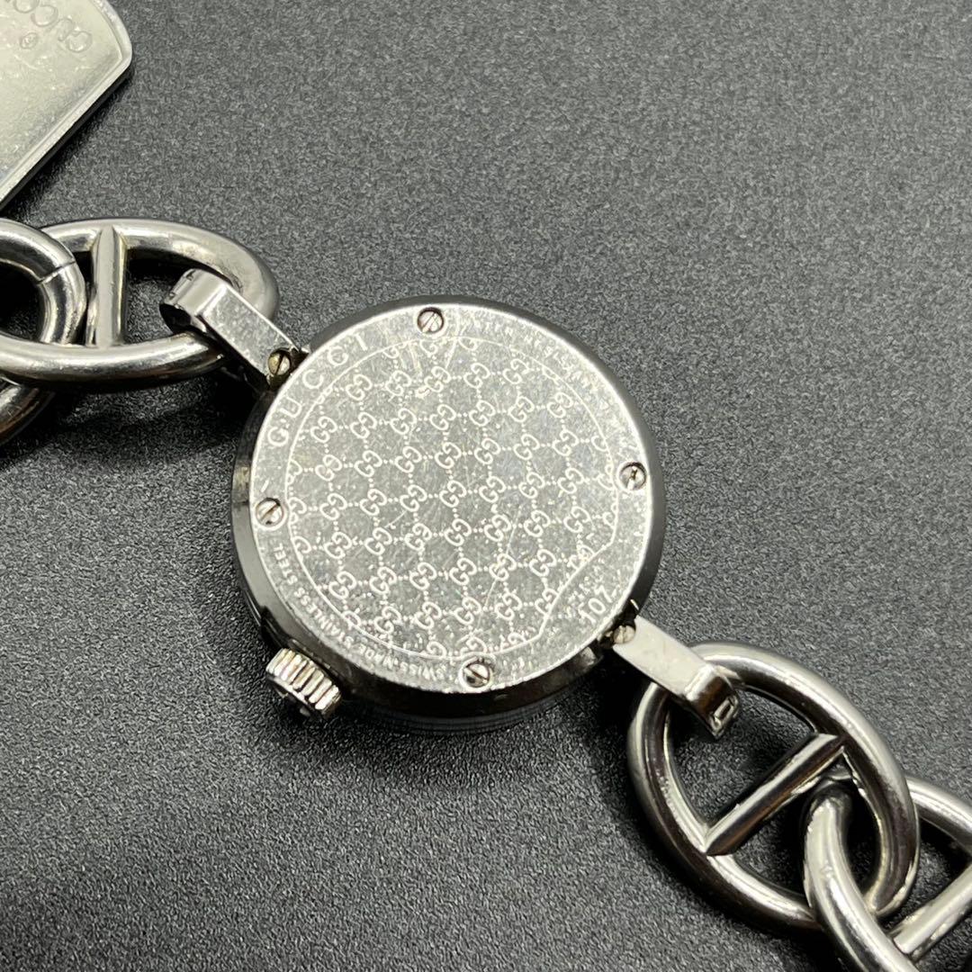 GUCCI 腕時計 チャームブレス ウォッチ GG シルバー 107