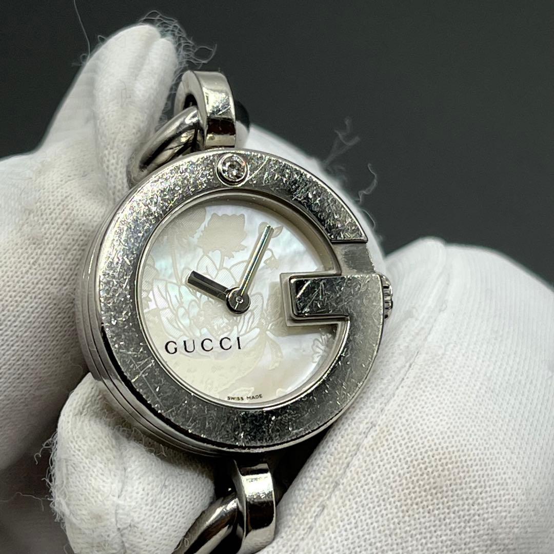 GUCCI 腕時計 チャームブレス ウォッチ GG シルバー 107