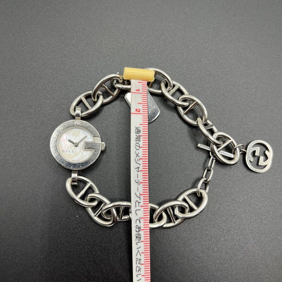 GUCCI 腕時計 チャームブレス ウォッチ GG シルバー 107