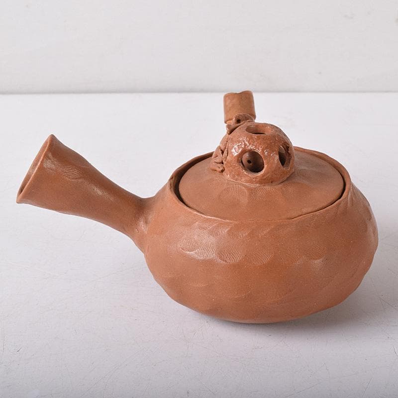 常滑焼　朱泥　蛙摘　横手急須　V　7638