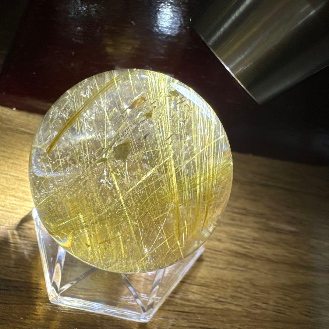 【極上品】コレクション級　ゴールドルチルスフィア 丸玉　約3.4cm 鑑定書付き