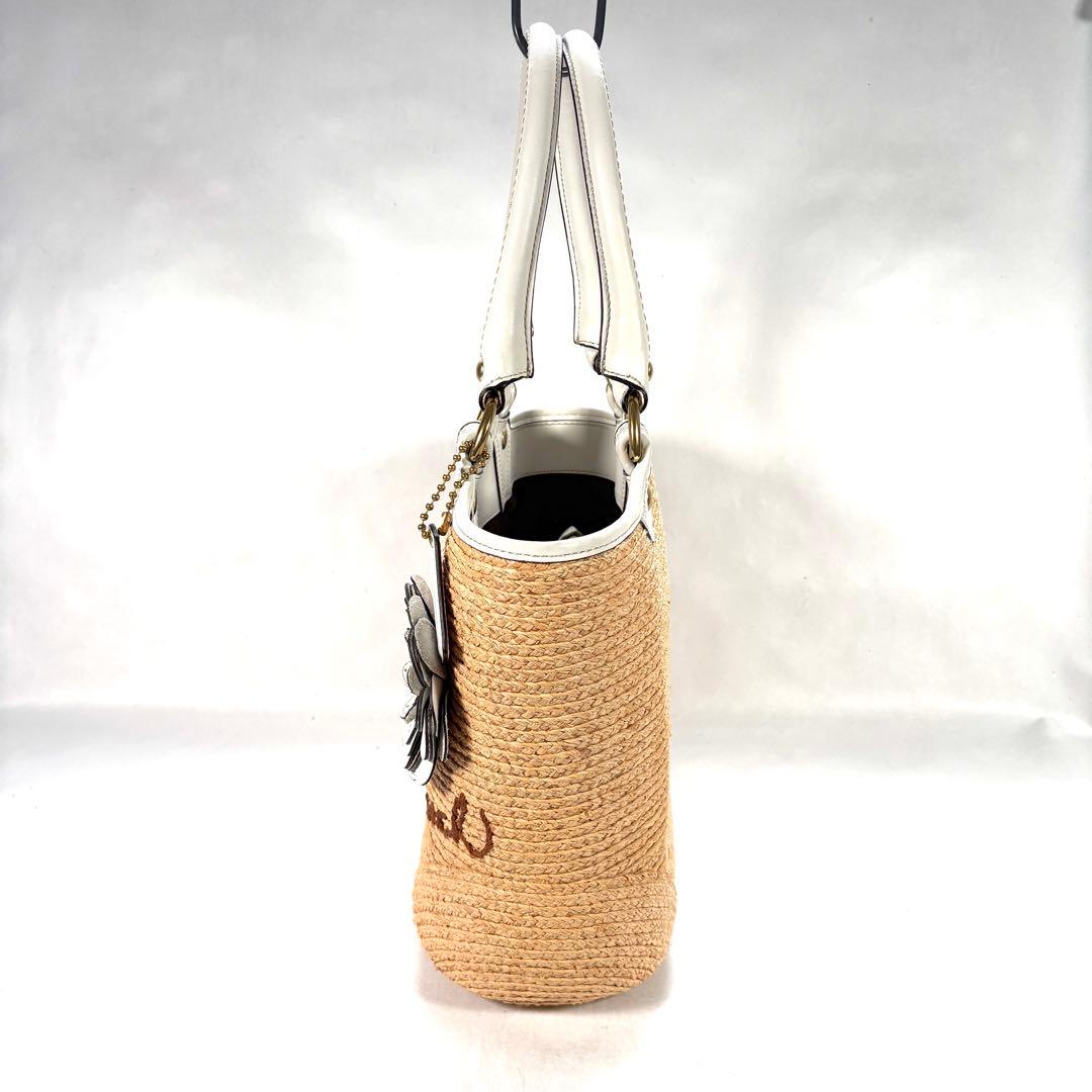 【美品】コーチ　ハンドバッグ　ショルダーバッグ　ティーローズ　カゴバッグ