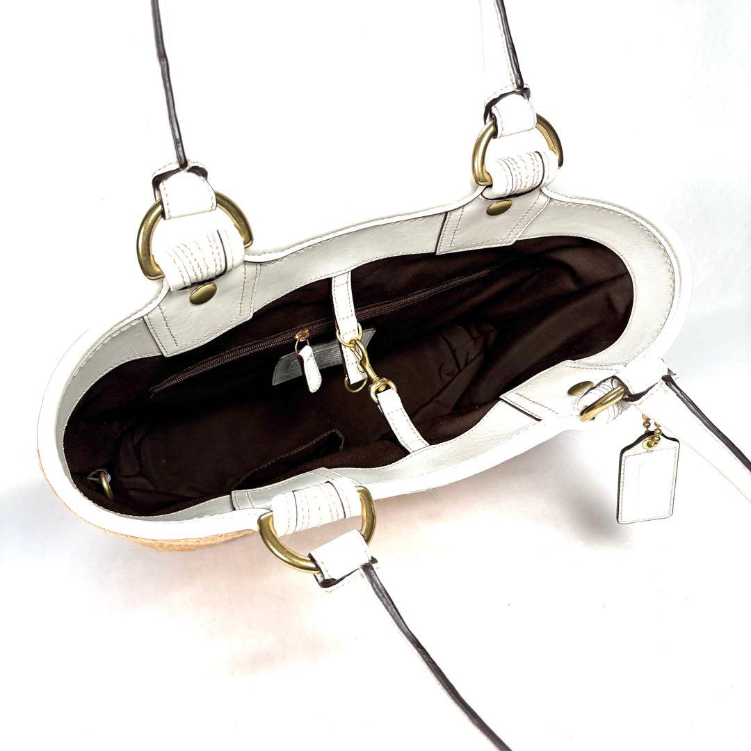 【美品】コーチ　ハンドバッグ　ショルダーバッグ　ティーローズ　カゴバッグ