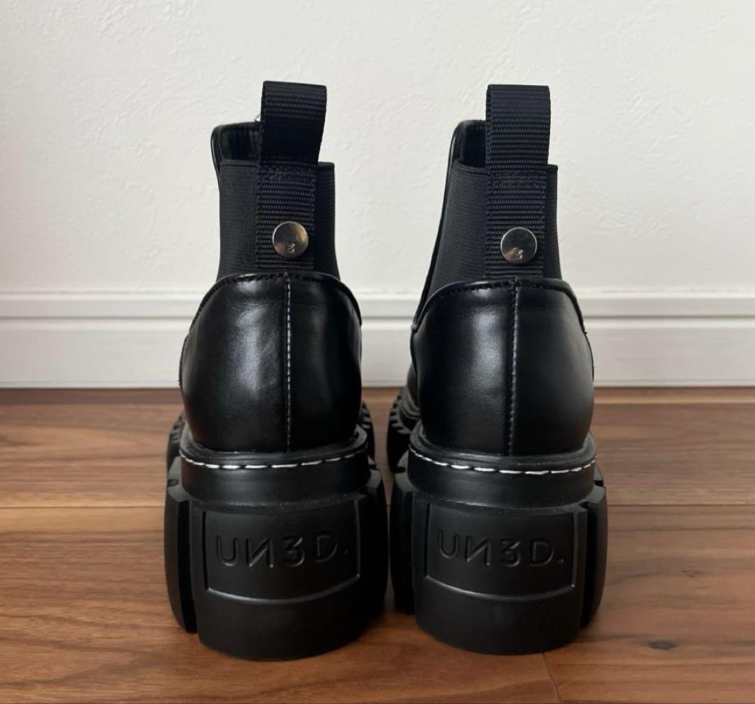 UN3D. 　アンスリード　SOLE SHORT BOOTS 36 ブラック