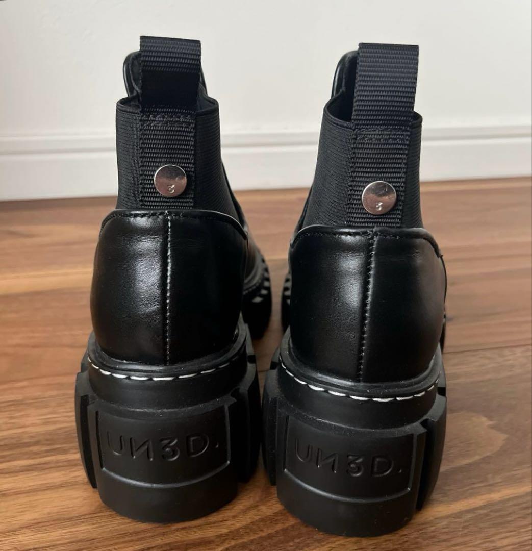 UN3D. 　アンスリード　SOLE SHORT BOOTS 36 ブラック