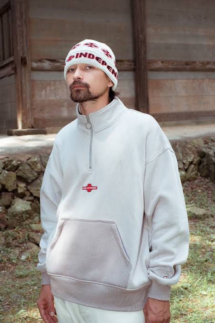 Evisen × INDEPENDENTハーフジップスウェット / Lサイズ