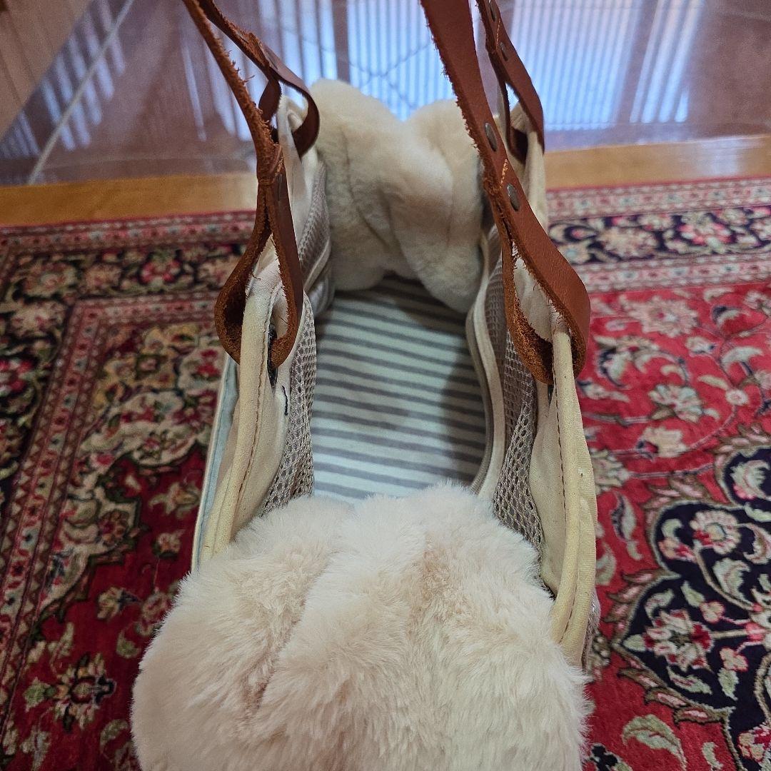 ✨希少LA発Louisdogファー付きペットキャリーバッグ ファーは取り外し可能