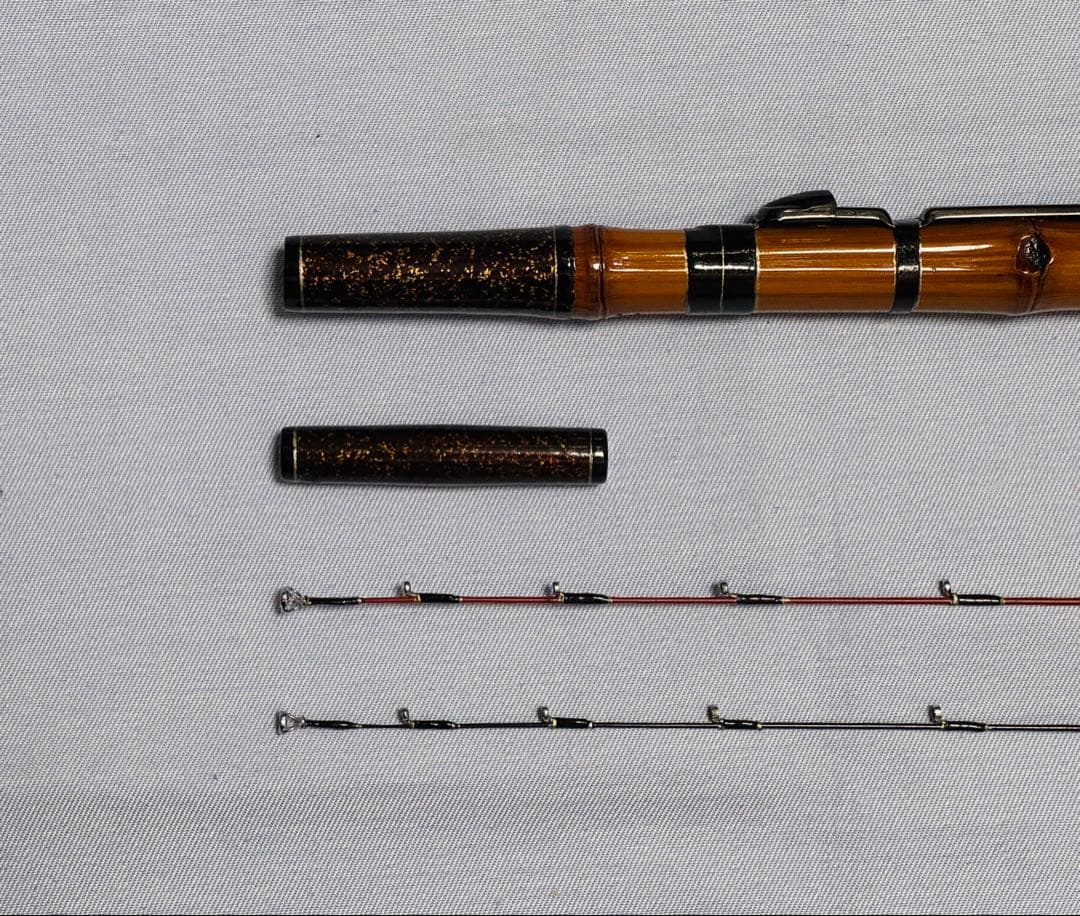 品川和竿やす作のワカサギ竿 グラス穂先リール仕様