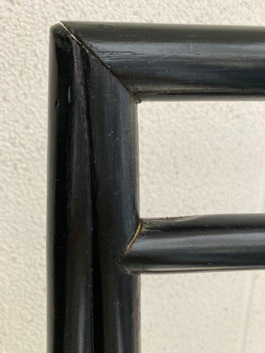 愛知県引き取り　昭和　籐　黒色　ハンガーラック　ハンガー5本付き　ラタン　木製