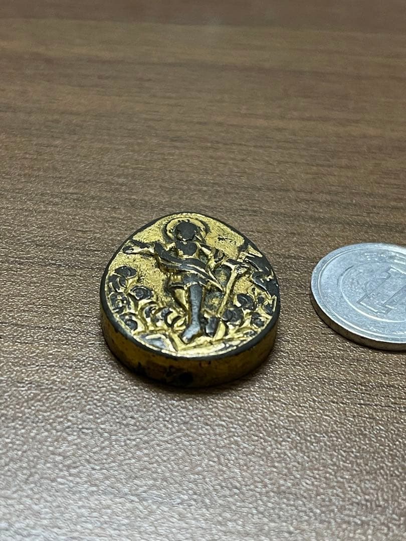 アンティーク　ゴールド　コーティング　ペンダントトップ ロザリービーツ 珍品