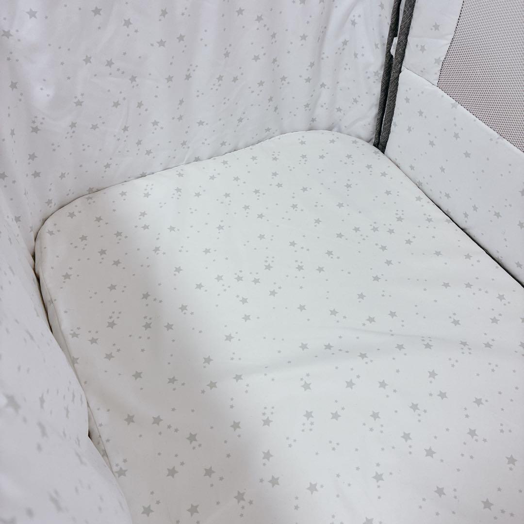 極美品✨️HZDMJ ベビーベッド 添い寝ベッド メッシュ 高さ調節可能 収納付き