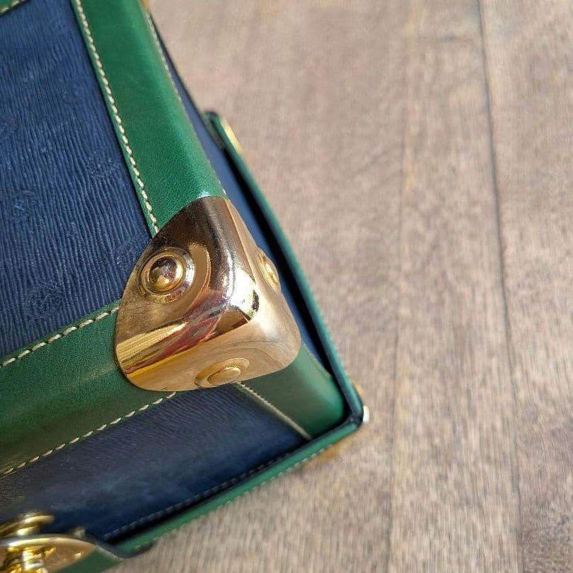 Pollini バニティバッグ 7812 グリーン/ネイビー