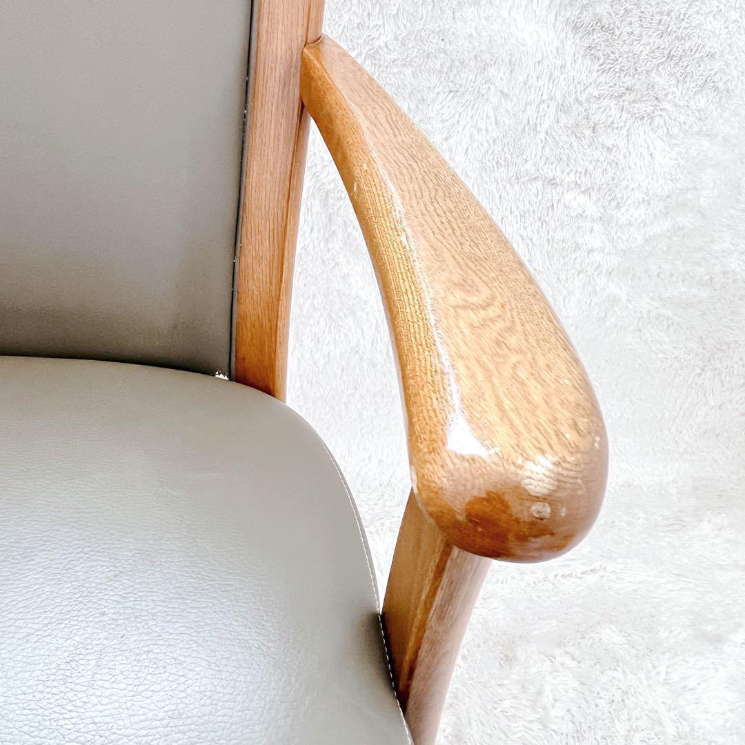 【皇室御用達】浜本工芸　ダイニングチェア　DC-1800 カーキ 肘置き付き