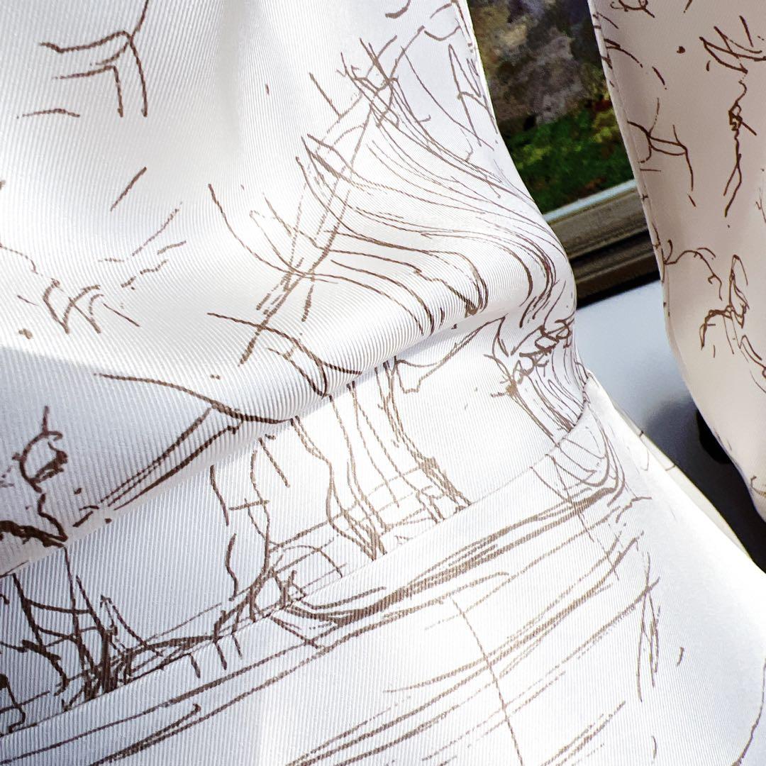 極美品　Hermèsシルク カシュクールジャケット パールボタン