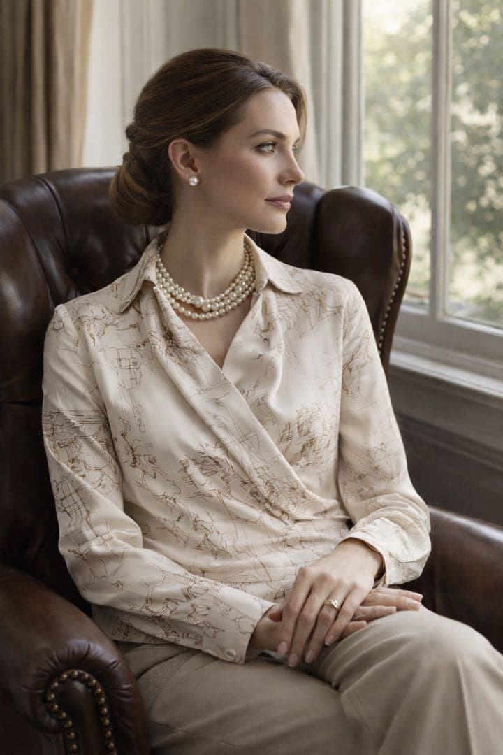 極美品　Hermèsシルク カシュクールジャケット パールボタン