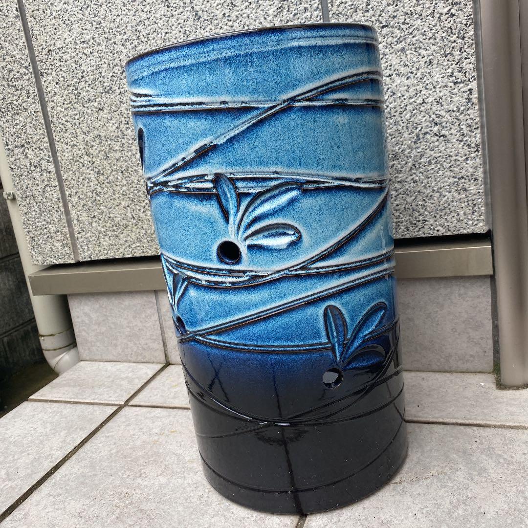 信楽焼き　傘立て　陶器　新品　ほがし グラデーション