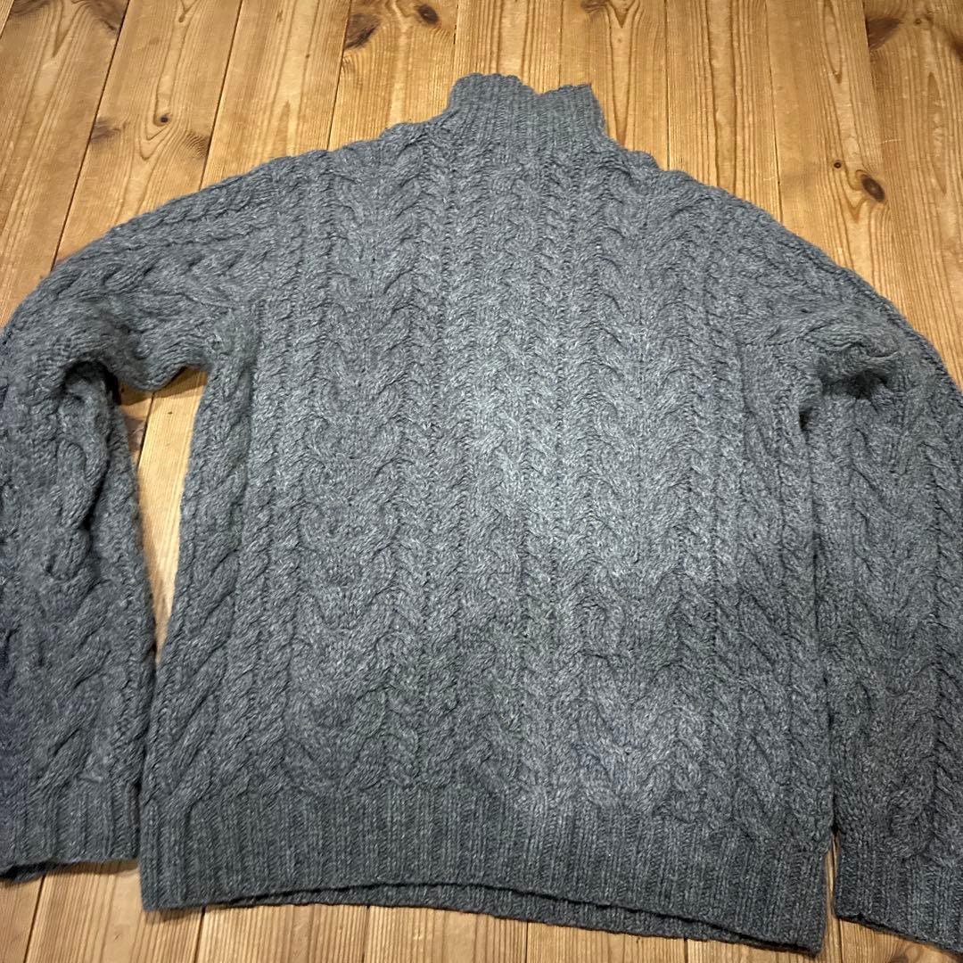 ラルフローレン　L ハンドニット　グレー　編み　ケーブルニット　ハイネック