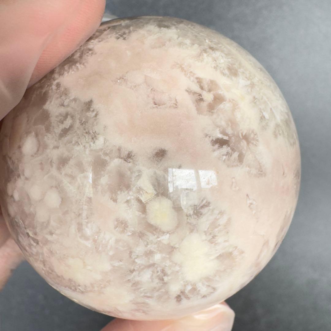 ピンクアメシスト　フラワーアゲート　スフィア　約57mm